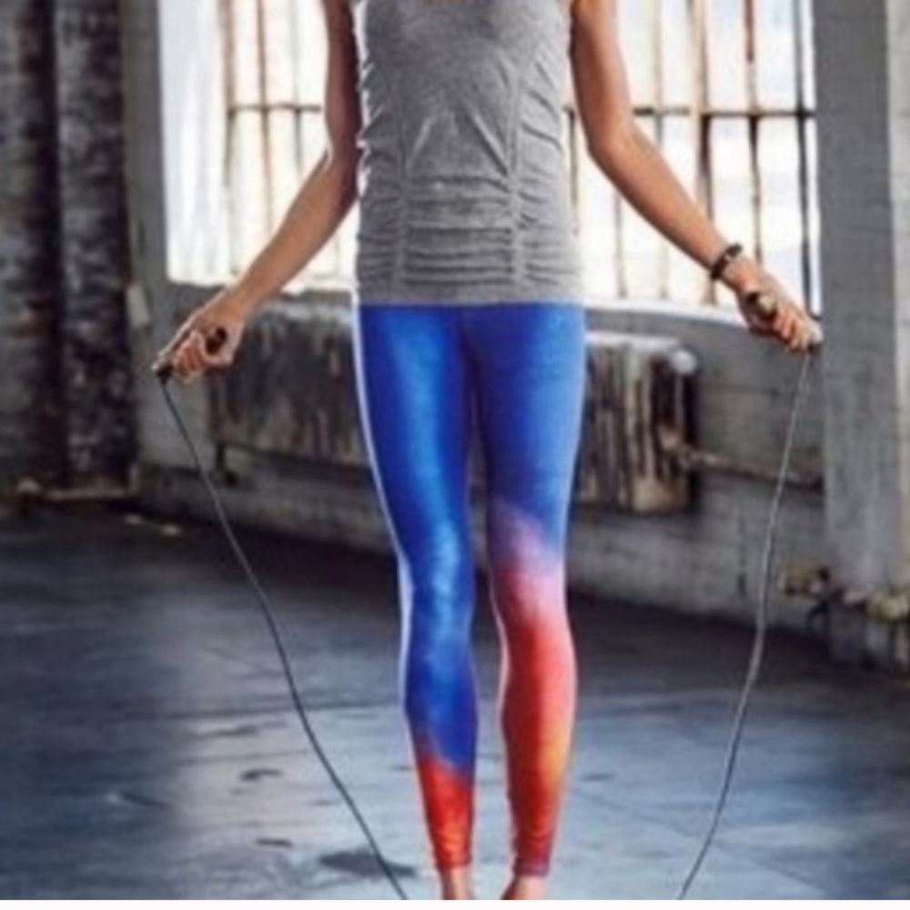 Athleta Speed Sonar Tight Ombre Galaxy Blue Orange size M